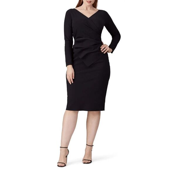 Chiara Boni La Petite Robe Black Knee Length Jersey Kaya Sheath Dress Size 38 - Picture 2 of 13